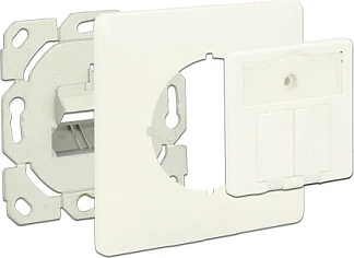 Prizë muri RJ-45 DeLOCK 86219, 2 porta Keystone, 80x80 mm, e bardhë