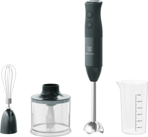 Blender dore Electrolux Create 4 E4HB1-6GG 600W, 10 shpejtësi, set me rrahëse + gotë matëse 600 ml + grirës mini 600 ml, i zi