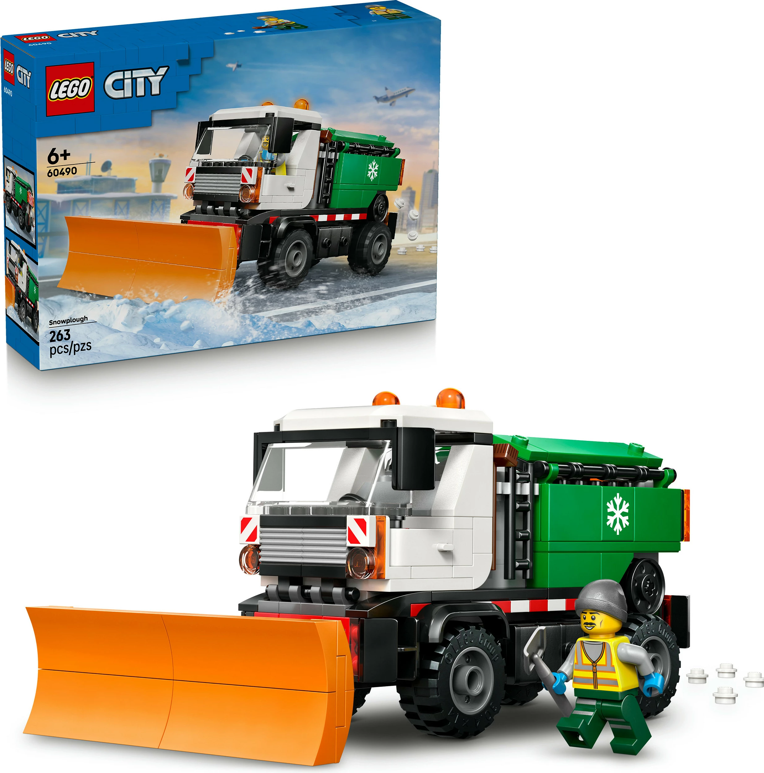 Set ndërtimi LEGO City Snowplough 60490, 263 copë, 6+, shumëngjyrësh