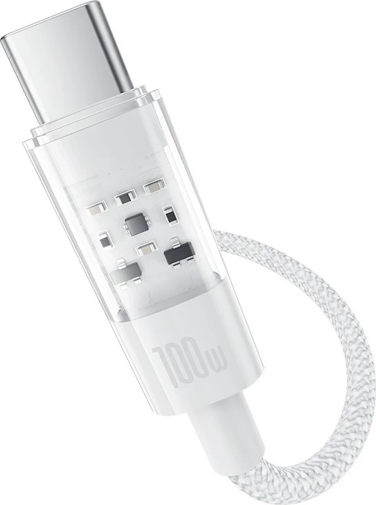 Kabllo Baseus Gem USB C në USB C, 1 m, 100 W, Bardhë