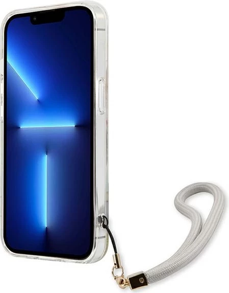 Mbështjellës Guess GUHCP13SHFLSU për iPhone 13 mini 5.4", Flower Strap, vjollcë