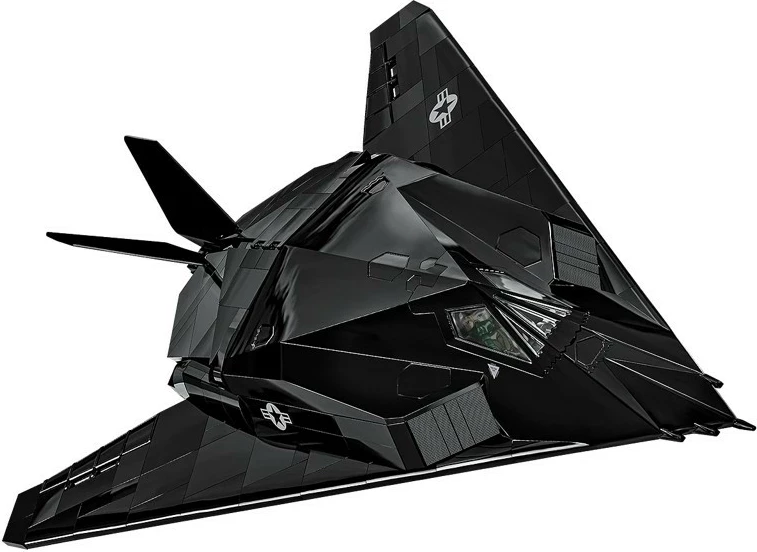 Set blloqe Cobi Lockheed F-117 Nighthawk, 795 pjesë, me figurë piloti, e zezë