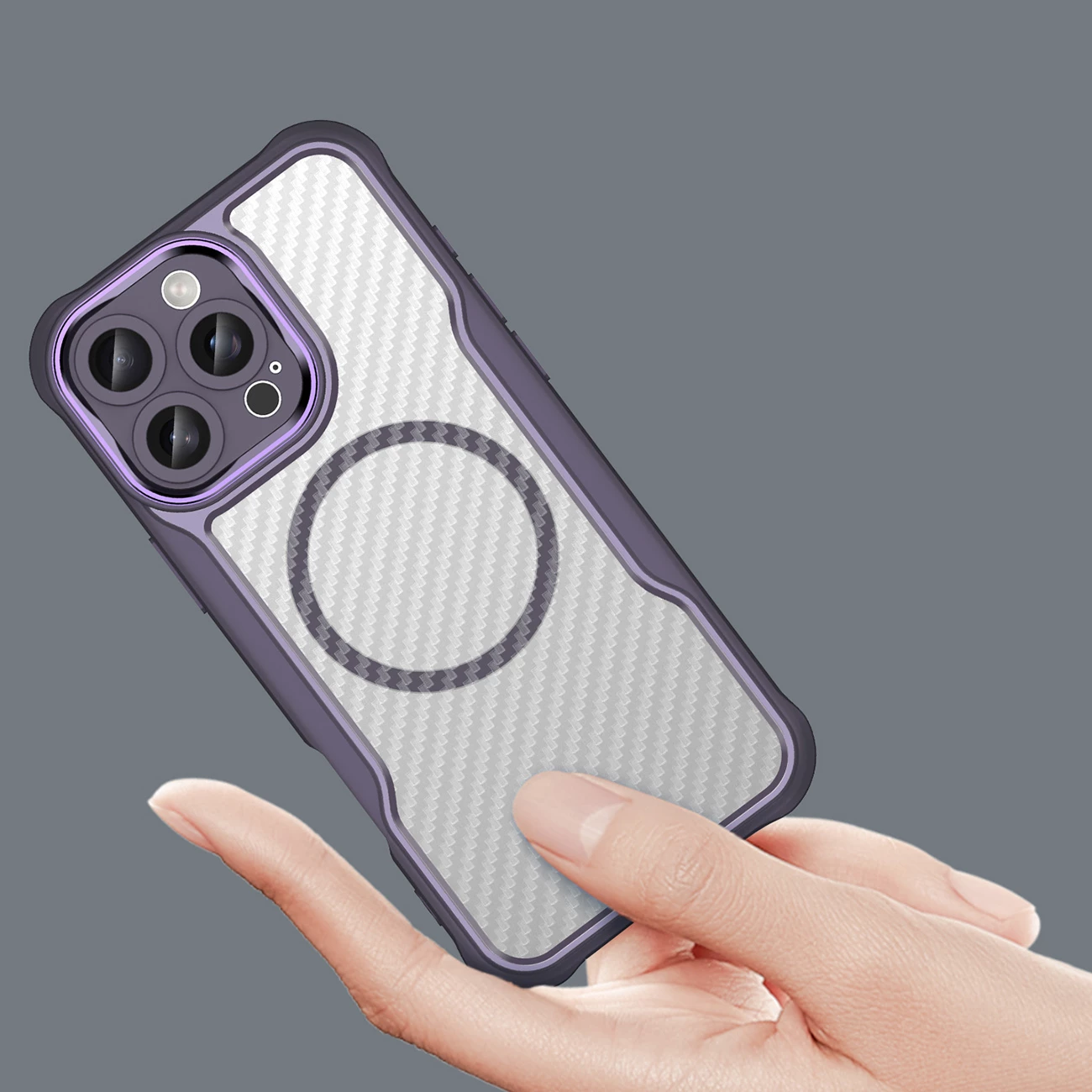 Mbështjellës Hurtel Leading Series MagSafe për iPhone 16 Pro Max, TPU, Vjollcë