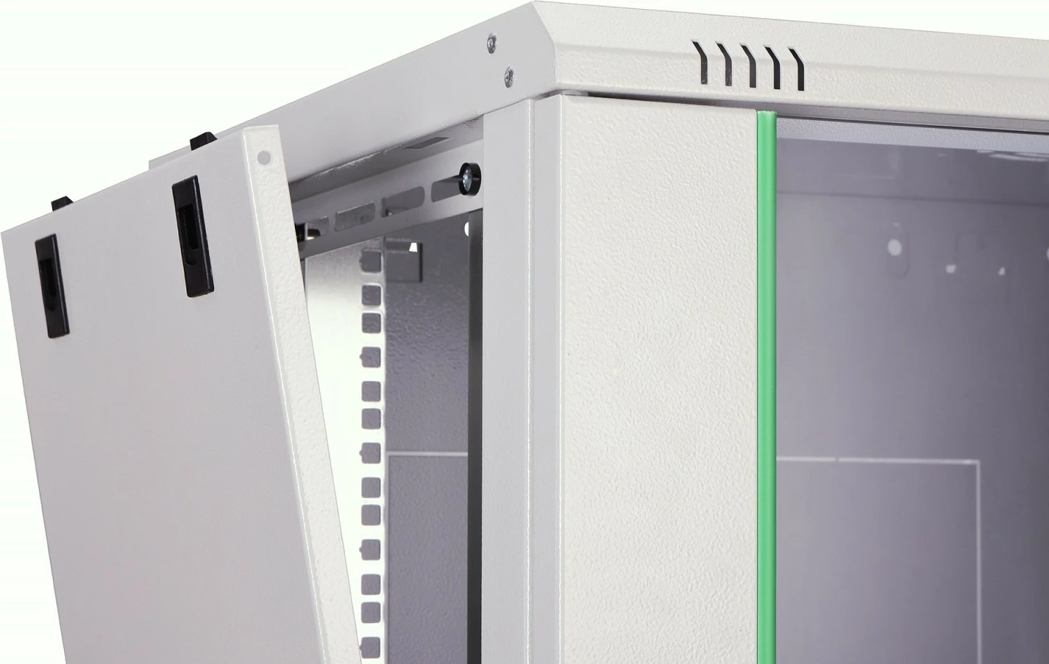 kabinet rrjeti muror Digitus DN-37108 Dynamic 19" 12U, 607×600×450 mm, x4 shina të rregullueshme, derë xhami, IP20, ngarkesë 60 kg, gri