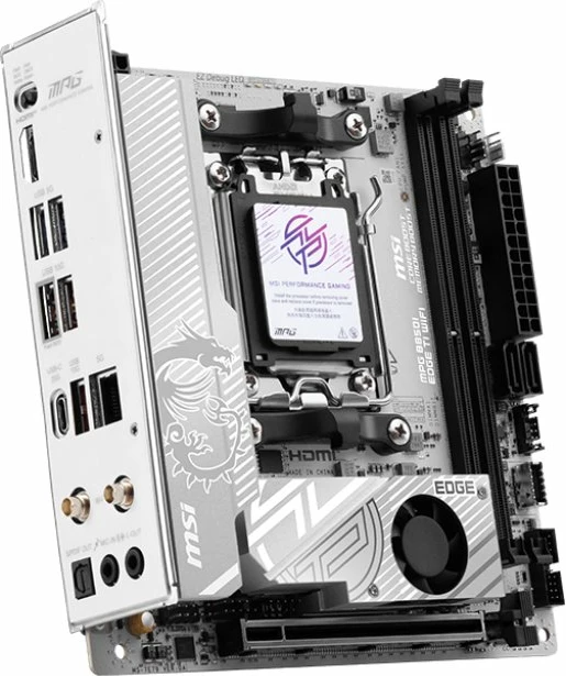 Pllakë amë MSI MPG B850I EDGE TI WIFI Mini-ITX, DDR5, Wi‑Fi 7, e bardhë