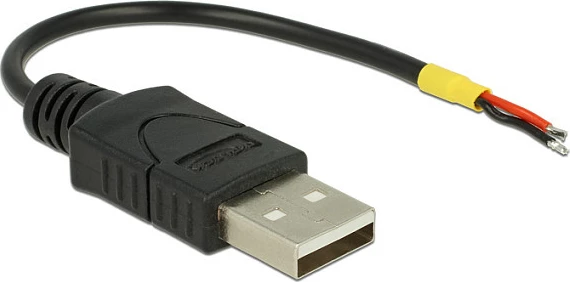 Kabllo USB DeLOCK 85250, USB-A në tela të hapur, 0.1 m, USB 2.0, i zi
