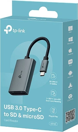 Lexues kartelash TP-Link UA440C, MicroSD, SD, USB 3.2 Gen 1 Type-C, Gri
