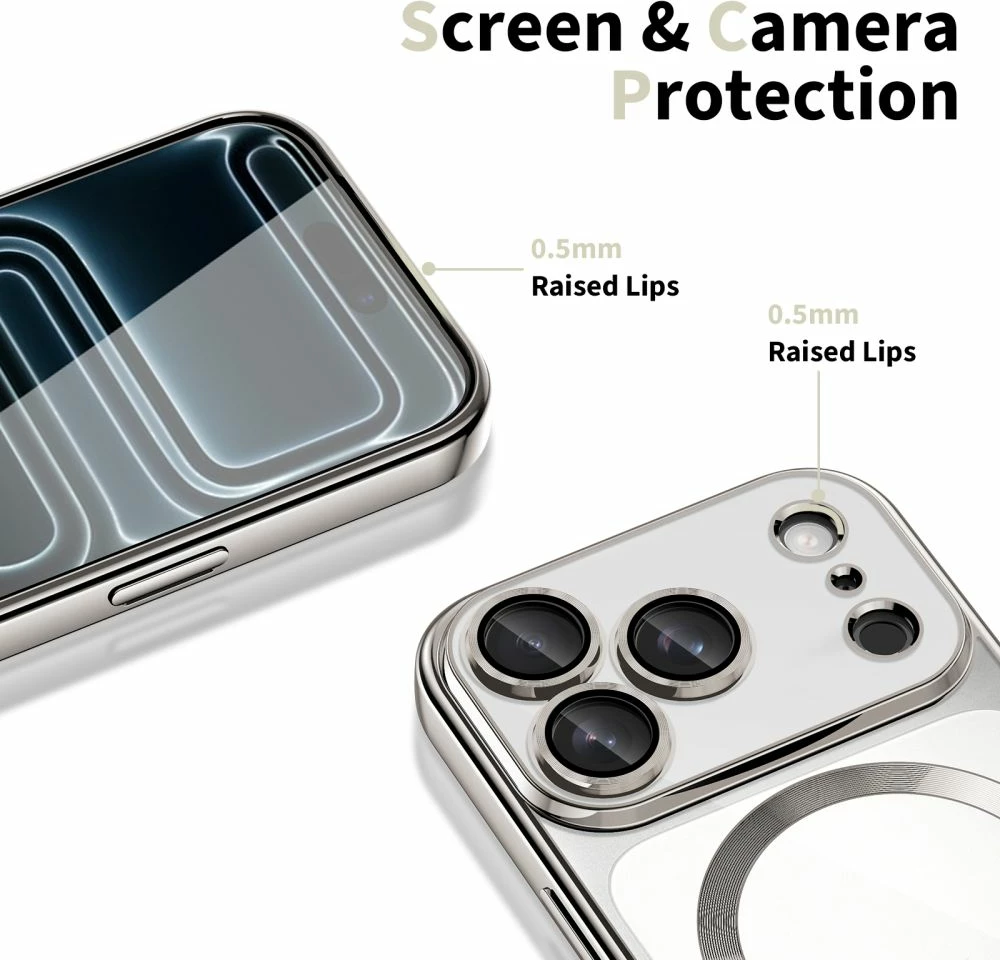 Mbështjellës Tech-Protect MagFlex MagSafe për iPhone 17 Pro Max, transparent/argjend, 1 copë