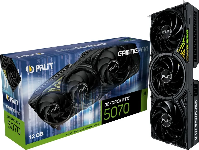 Kartelë grafike Palit GeForce RTX 5070 GamingPro, 12GB GDDR7, PCI Express 5.0, e zezë