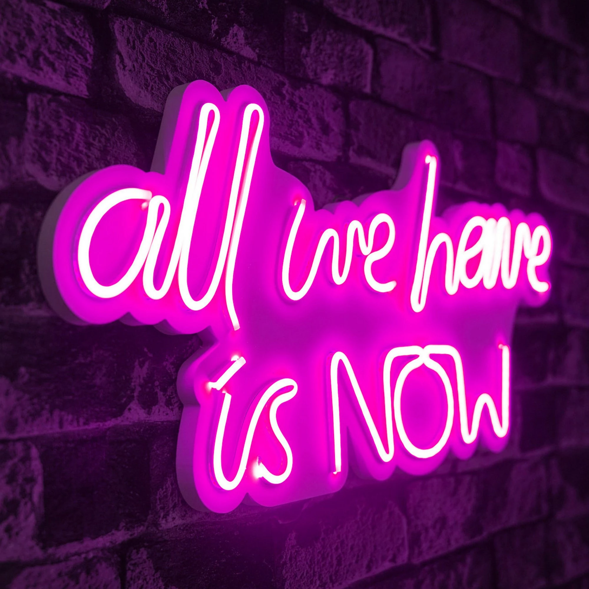 Dritë dekorative LED plastike, 'all we have is NOW', ngjyrë rozë