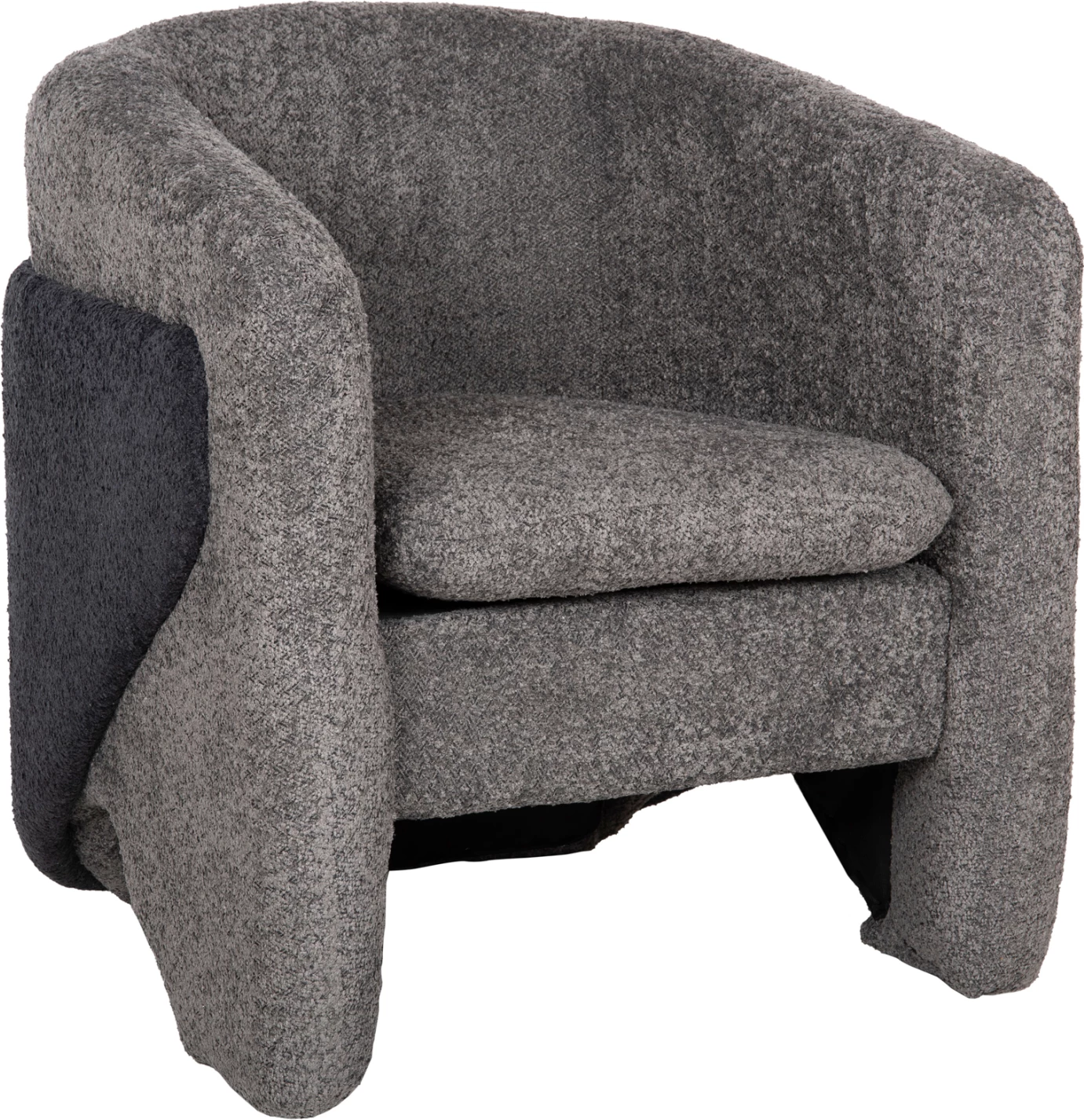 Karrige DOPER FH9590.01, pëlhurë boucle, gri-antracit blu, 68x72x76H cm