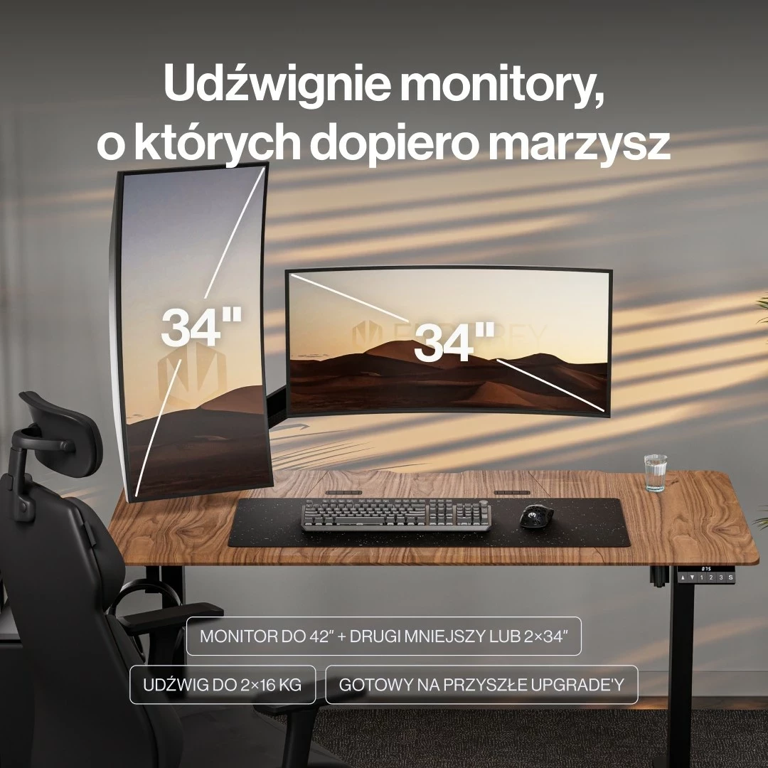Mbajtës monitori Endorfy Atlas GS Pro Double, për 2 ekrane, i zi