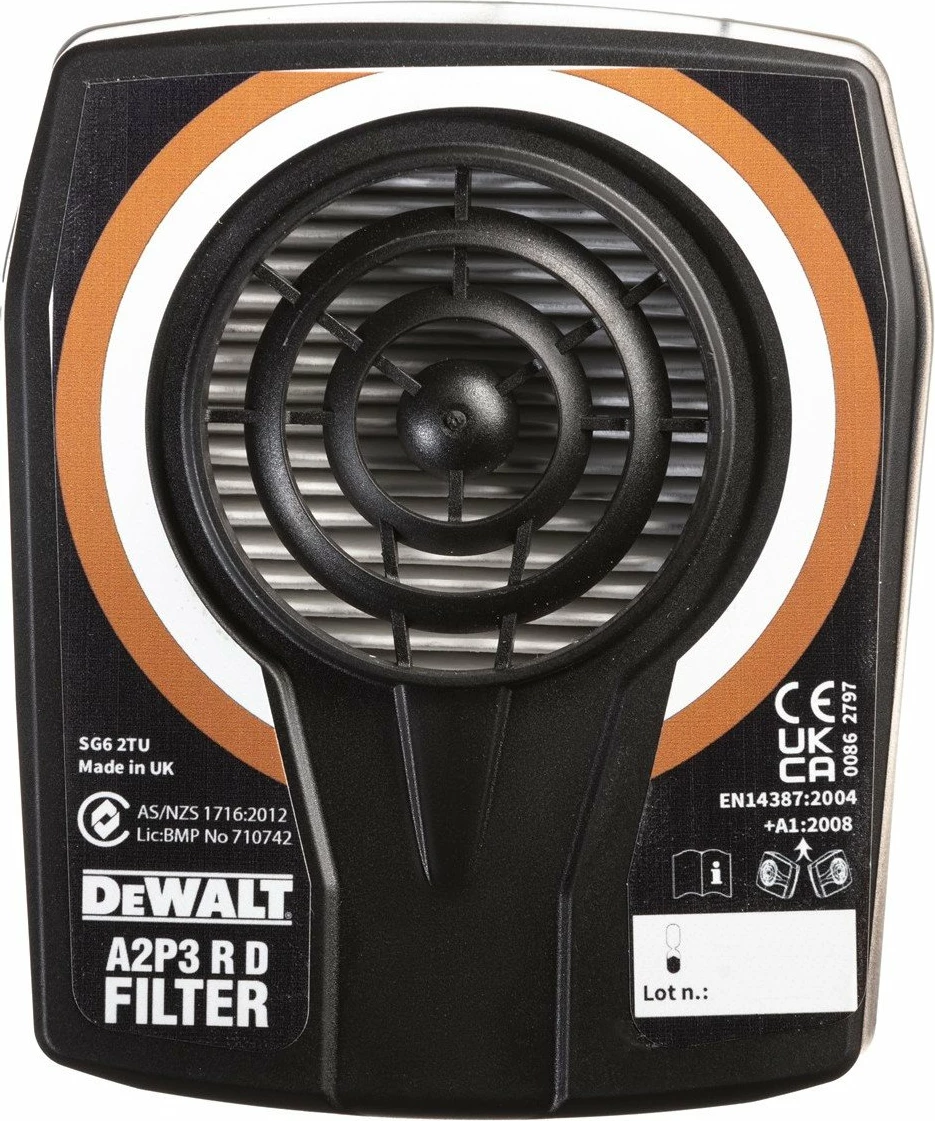 Filter zëvendësues për maskë DeWalt DXIR1A1A2P3, klasë A2P3, 2 copë