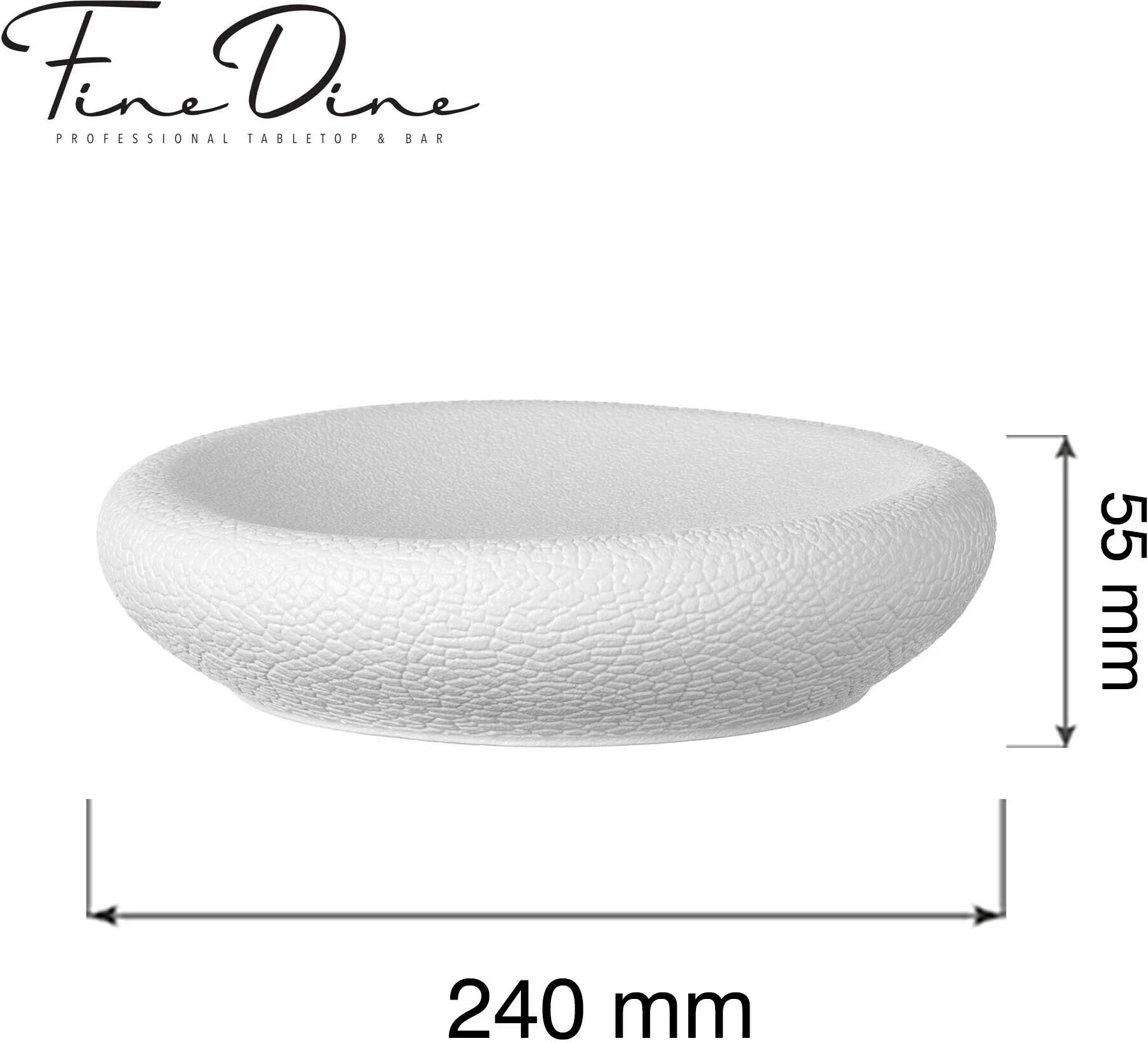 Pjatë artistike prezantimi Fine Dine Fizz 240x55 mm, e bardhë, set 3 copë