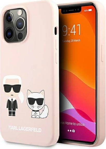 Mbështjellës Karl Lagerfeld KLHMP13XSSKCI për iPhone 13 Pro Max 6.7", silikon, MagSafe, rozë e çelët