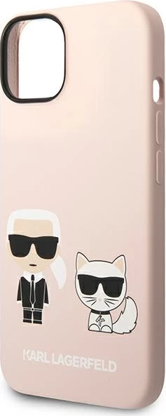 Mbështjellës Karl Lagerfeld KLHMP14SSSKCI për iPhone 14, 6.1", silikon, MagSafe, rozë e çelët