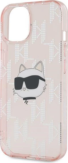 Mbështjellës Karl Lagerfeld IML Choupette Head & Monogram për iPhone 13, rozë
