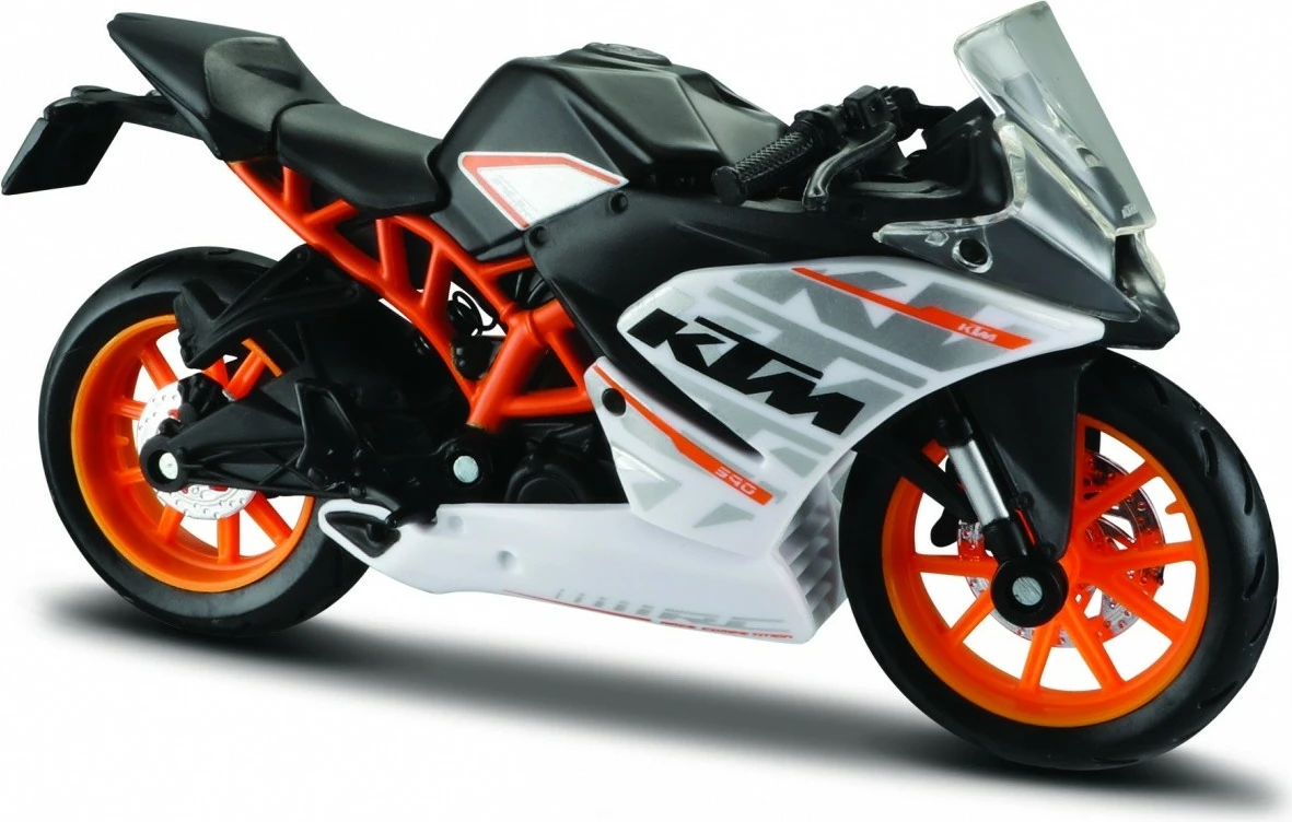 Model motor KTM RC390 Maisto 1:18, metal, zi/gri/portokalli