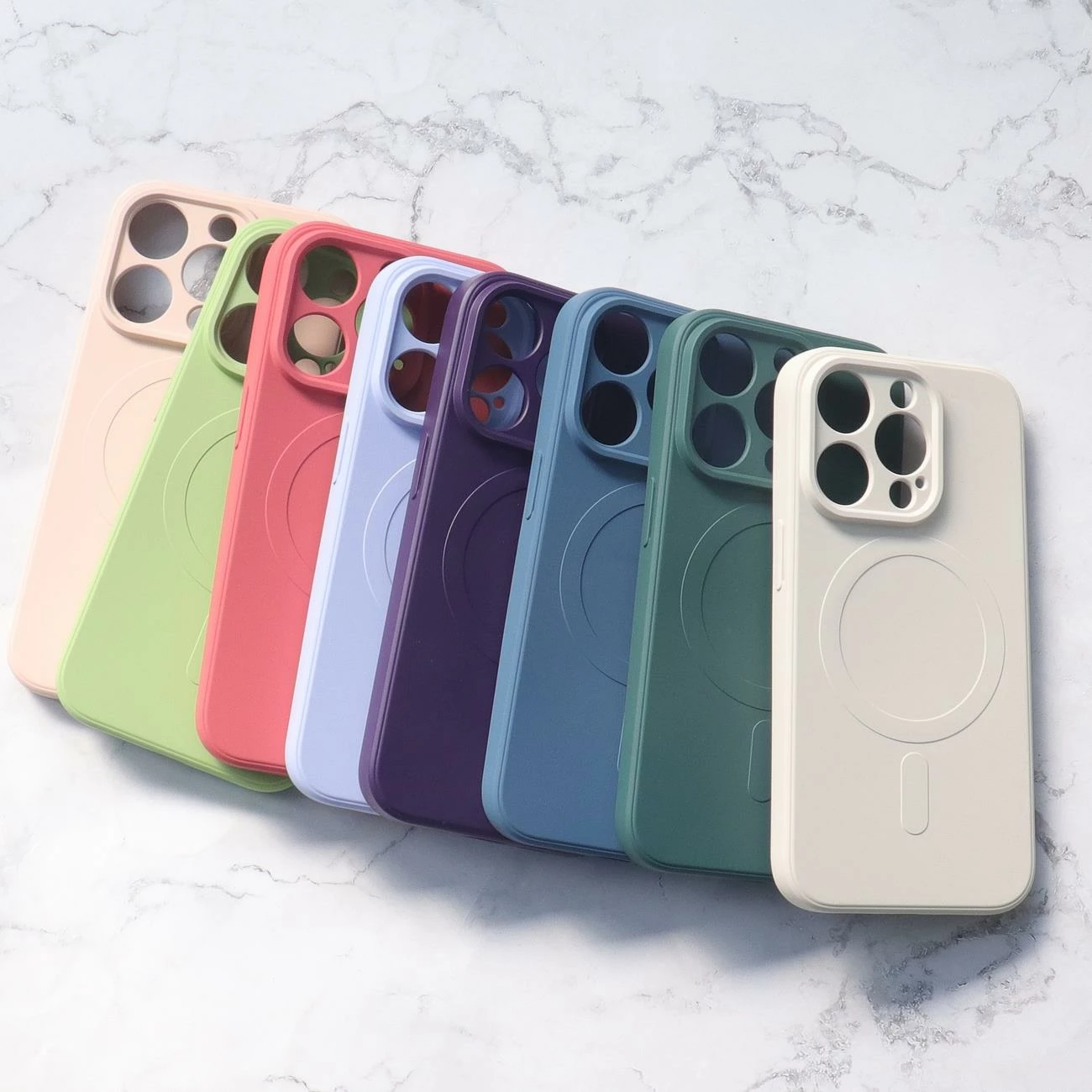 Mbështjellës silikoni Hurtel për iPhone 15 Pro Max, MagSafe, Rozë