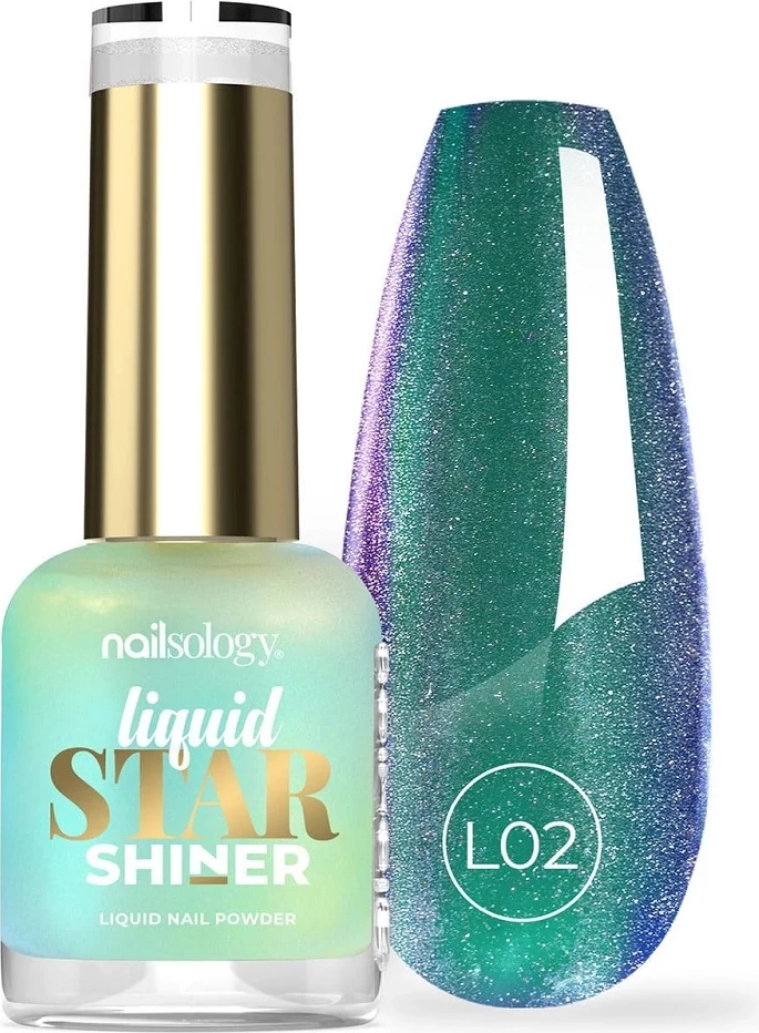 Pluhur i lëngshëm për thonj Clavier Nailsology Liquid Star Shiner L02 Lacerta për femra, 8ml