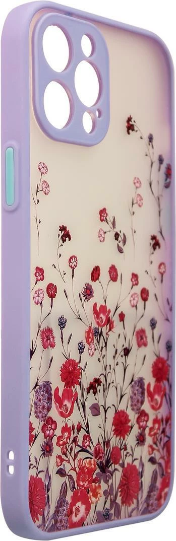 Mbështjellës Hurtel Design Case për iPhone 12 Pro Max, lule, vjollcë