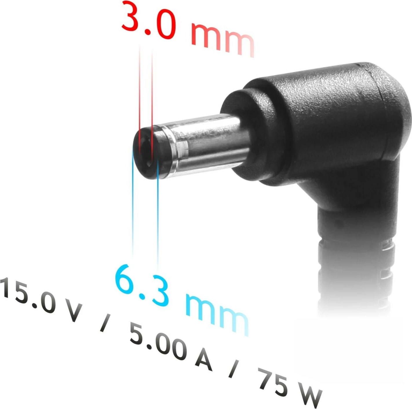 Adapter laptopi Akyga AK-ND-14, 75W, 15V/5A, 6.3x3.0mm, për Toshiba