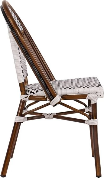 Karrige alumini pamje bambuje me rattan bardhë/zi FH5566.01 8