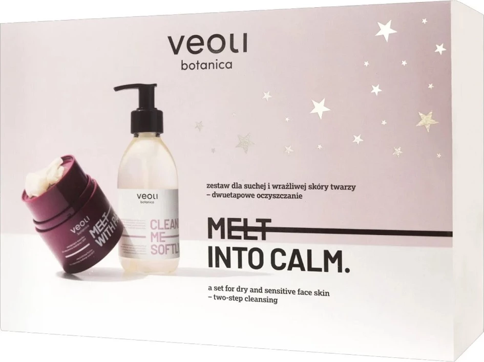 Set për pastrim fytyre Veoli Botanica Melt Into Calm për femra, 40g + 190ml
