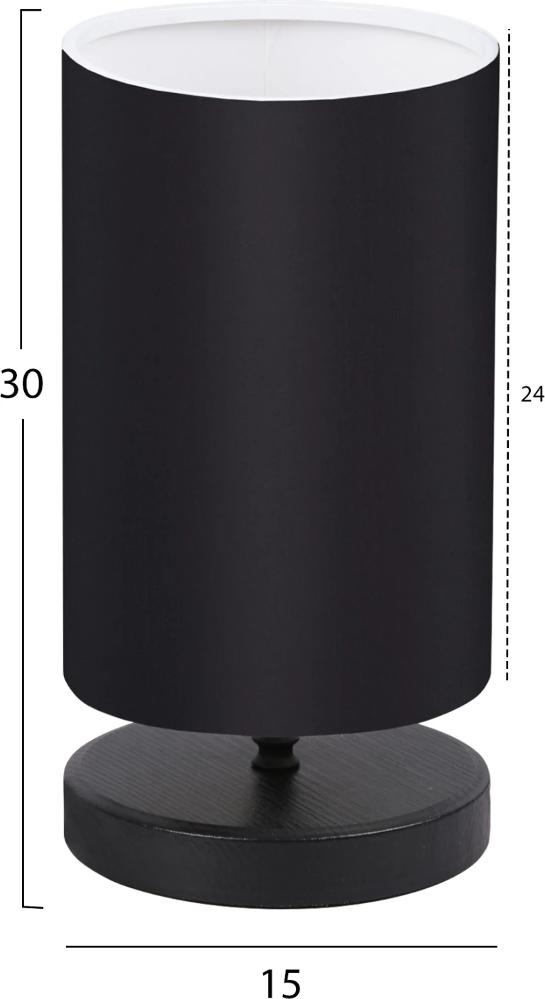 Llambë tavoline dekorative, bazë e zezë, kapak i zi, FH7595.02