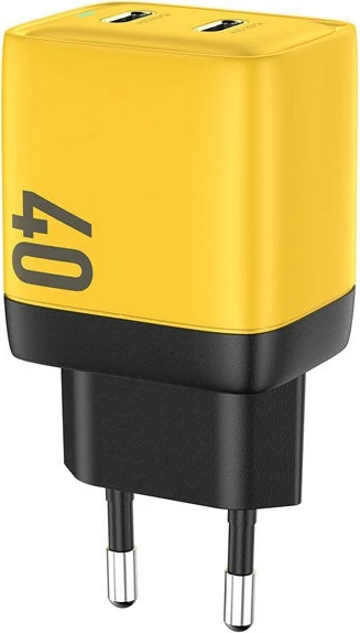 Karikues rrjeti WEKOME WK-WP-U128, 2x USB-C, 40W, e verdhë