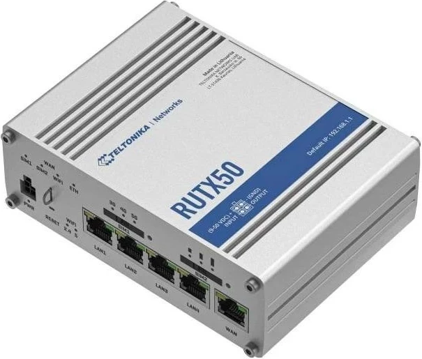 Router Teltonika RUTX50, 5G, 4 LAN, 3 WAN, WiFi