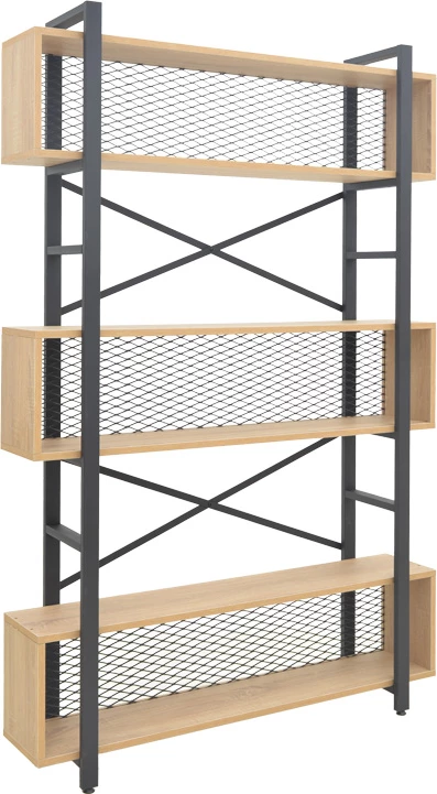 Raft librash Fifer, ngjyrë lisi-e zezë, 120x28x185cm