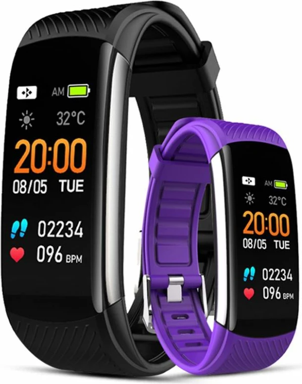 Smartwatch Giewont unisex, e zezë dhe e purpurtë
