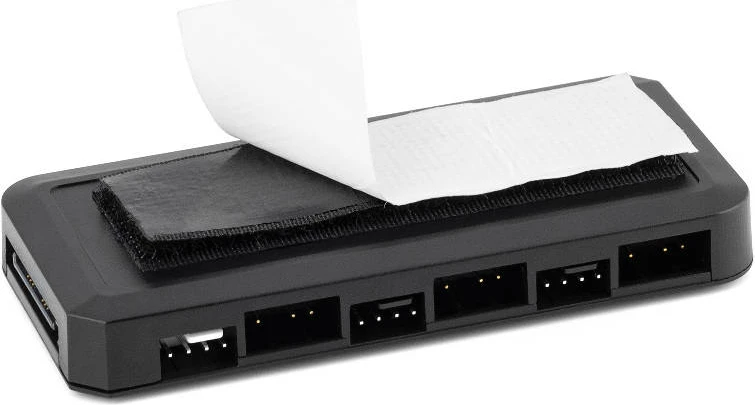 Kontroller PWM/ARGB për ventilatorë PC, Darkflash RC2, 6x ARGB 5V 3-pin, 5x PWM, sinkronizim me pllaka amë, i zi