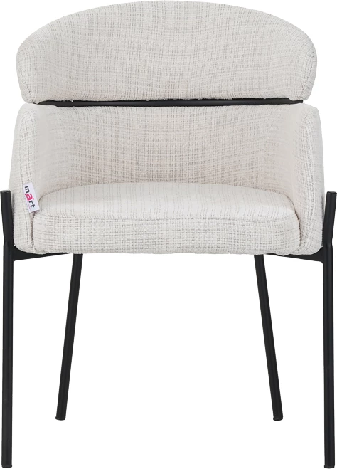 Karrige Tolerse Inart, pëlhurë bezhë, këmbë metalike të zeza, 58x57x80cm