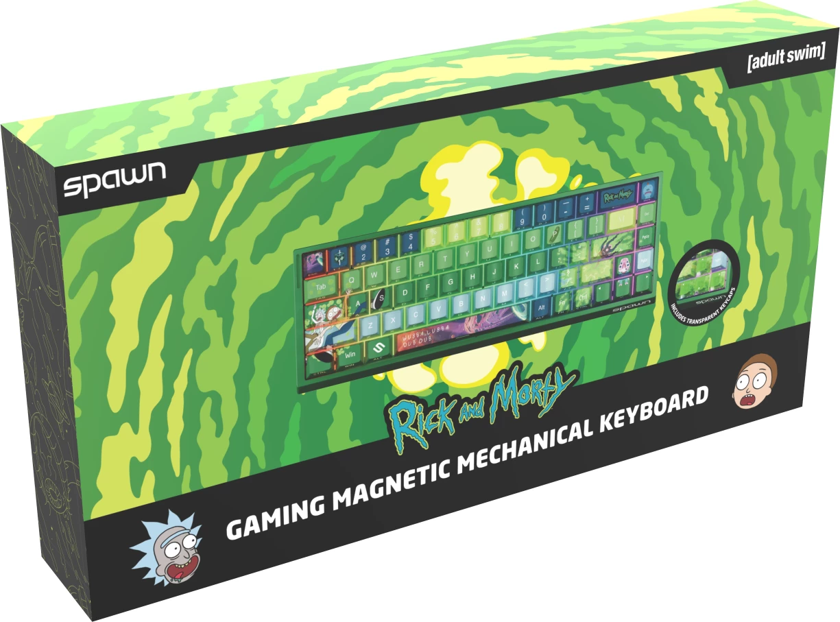 Tastierë gaming mekanike Spawn Rick and Morty, 68 taste, RGB, USB-C, anti-ghosting, shumëngjyrëshe