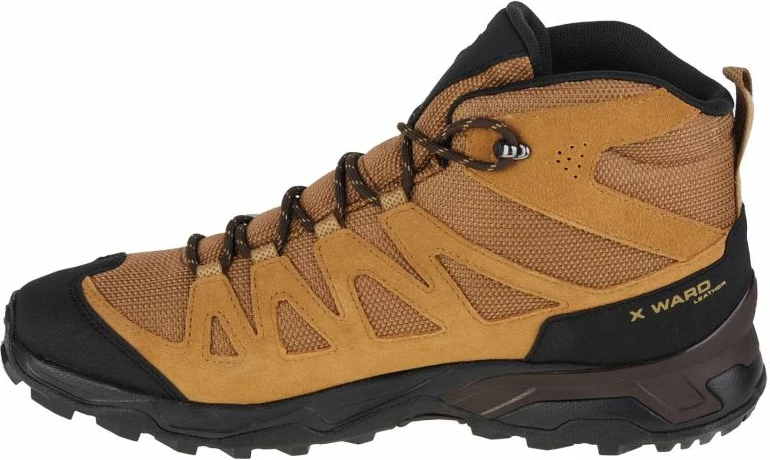 Këpucë për meshkuj Salomon X Ward Leather Mid GTX, ngjyrë kafe