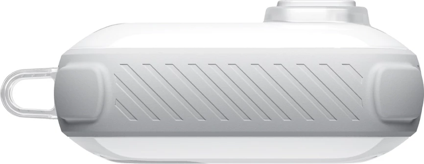 Mbështjellës AmazingThing Titan Pro Mag për AirPods Pro 3, PC/TPU, me karabinë, i tejdukshëm, i bardhë