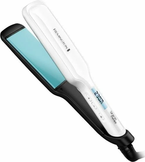 Drejtues flokësh Remington Shine Therapy S8550, 235°C, pllaka qeramike, kabllo 2.5 m, i bardhë
