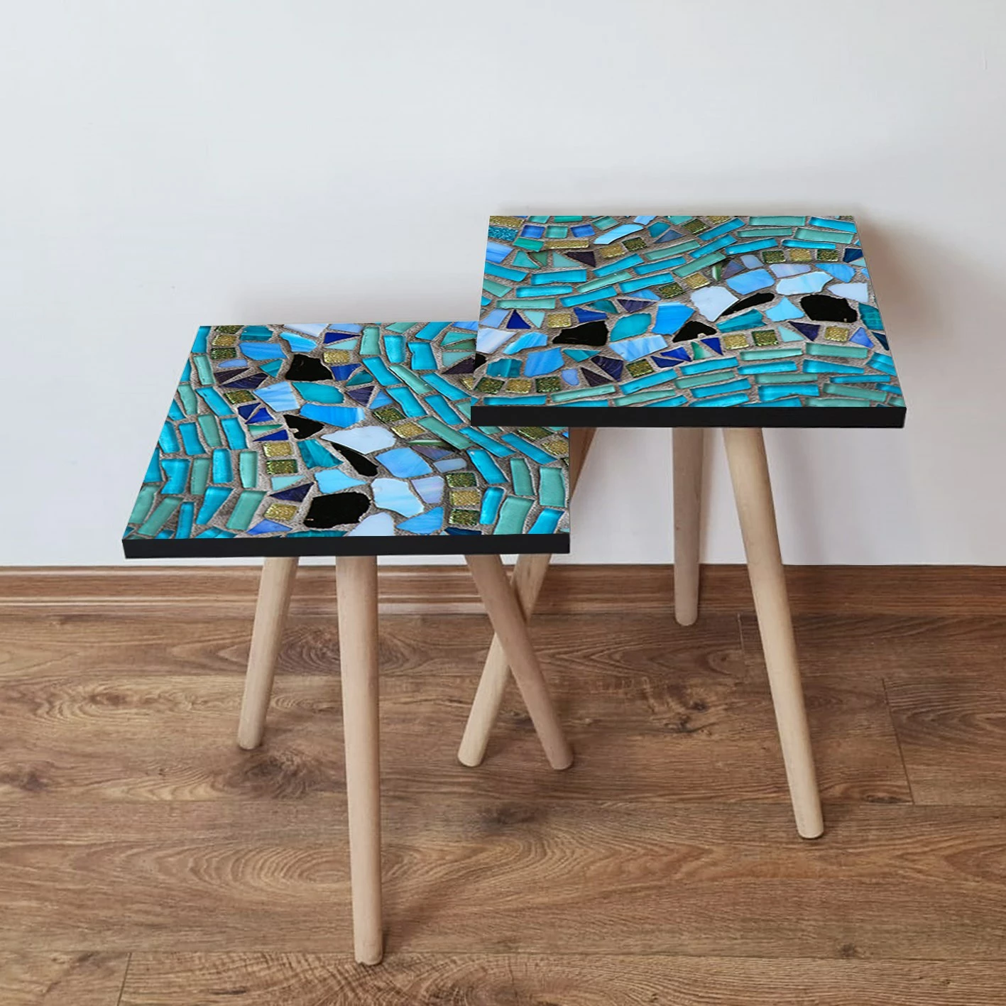 Set tavolinash ndihmëse, mozaik shumëngjyrësh, Skye Decor, 2 copë, 2Shp256
