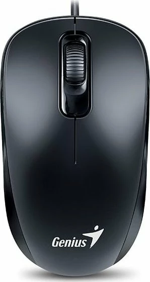 Maus me kabllo Genius DX-110, i zi, optik, 1200 DPI, USB-C