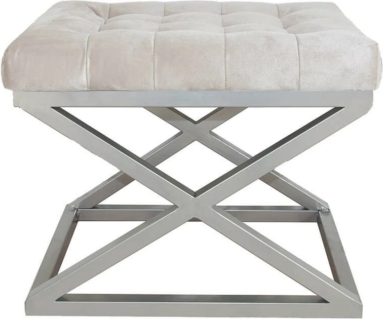 Puf Atelier del Sofa, ngjyrë e bardhë e errët, argjend