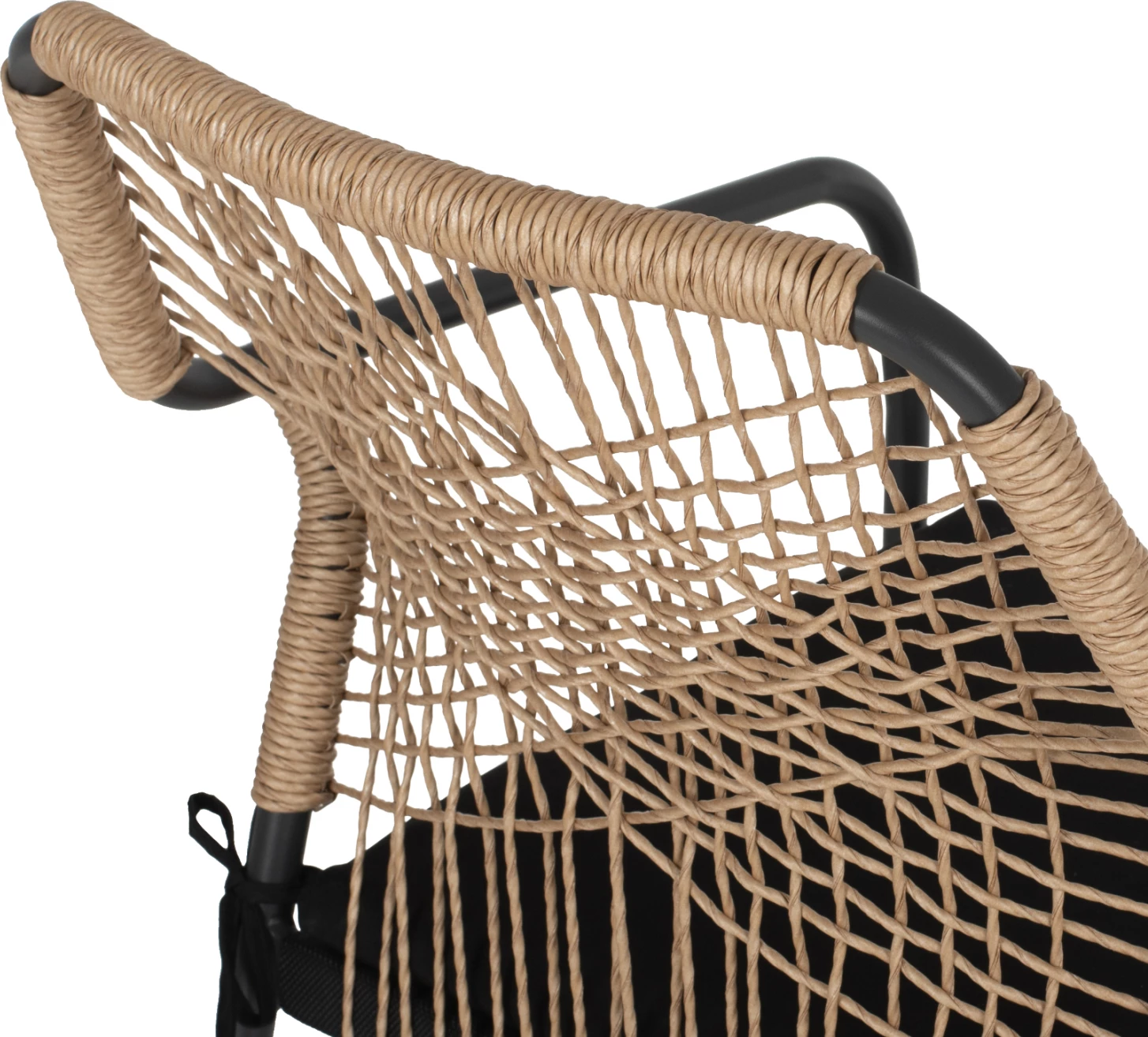 Karrige alumini për jashtë, FH5865.11, kornizë gri e errët dhe shportë bexh, jastëk i zi