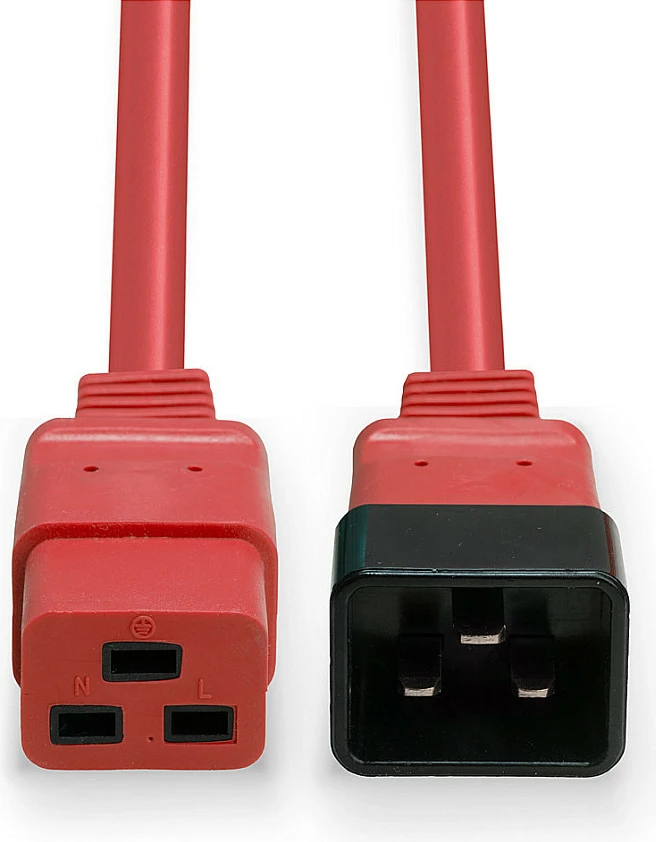 Kabllo energjie LINDY IEC C19 në C20, 1m, e kuqe