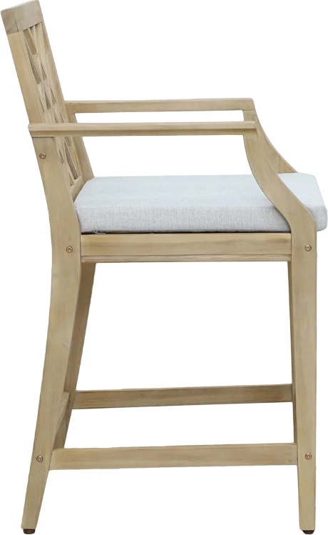 Set tavoline me karrige Bravo-Amalfi, dru akacie dhe pëlhurë bezhë, 130x70x90cm