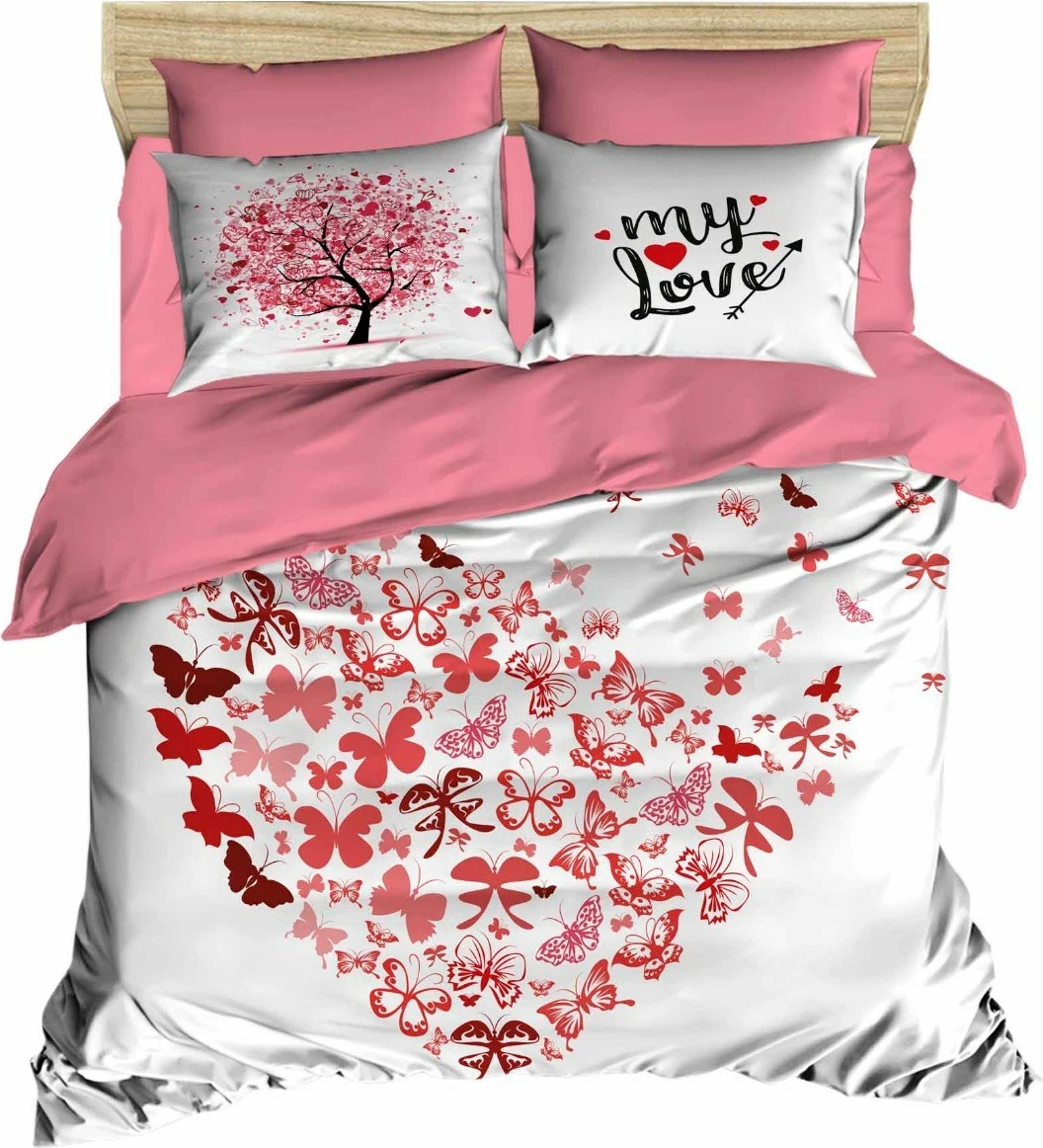 Set mbulesë për jorgan king size, ngjyrë e bardhë dhe rozë, L'essentiel, 183