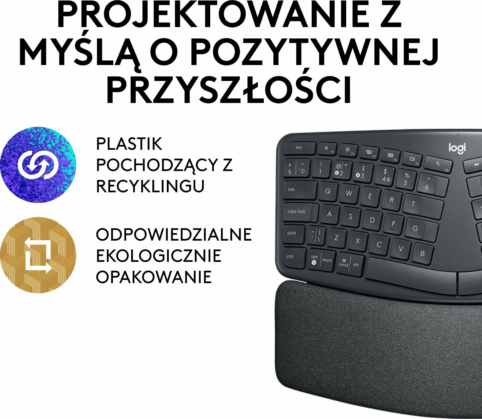 Tastierë ergonomike Logitech ERGO K860 (920-010108), wireless, US INTL, me numpad, Graphite