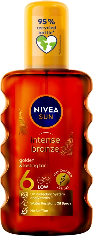 Vaj për diell Nivea Sun Carotene Sun Oil Spray SPF6 për femra, 200ml