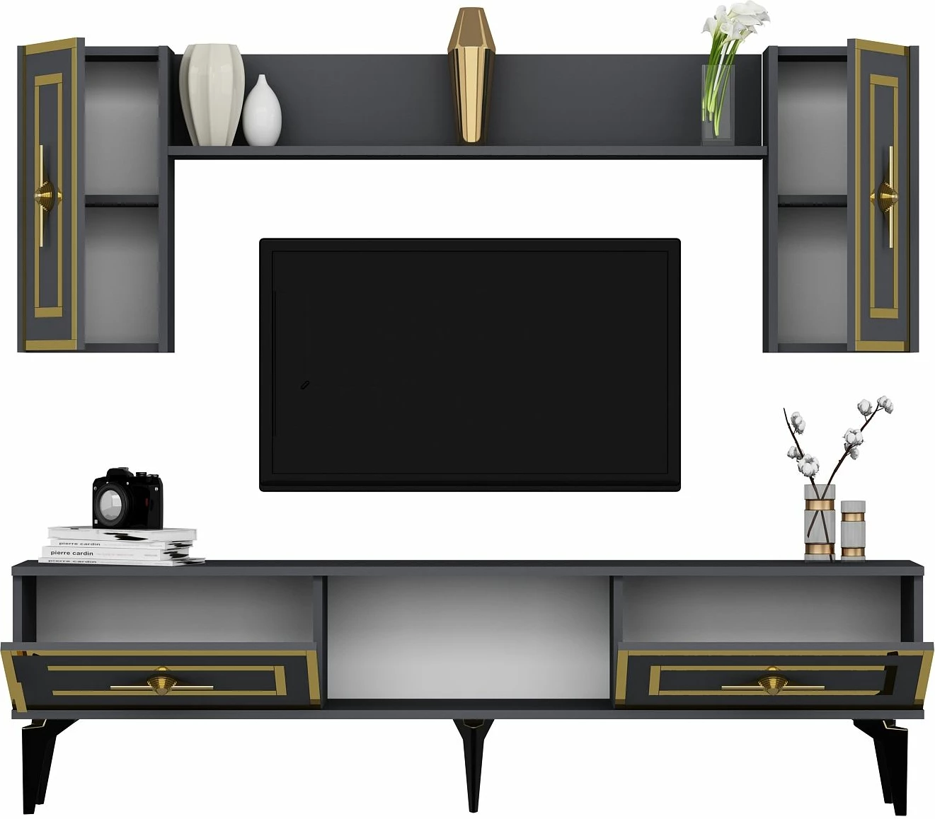 Komodë TV Skye Decor, ngjyrë viola-antracit