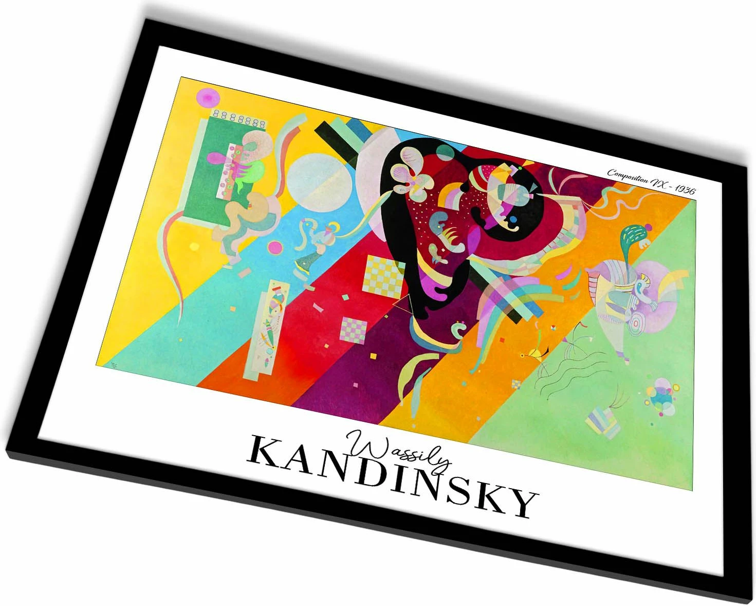 Pikturë dekorative me kornizë, shumëngjyrëshe, Wallity, 4262SYHKANDINSKY-006, 42x62cm